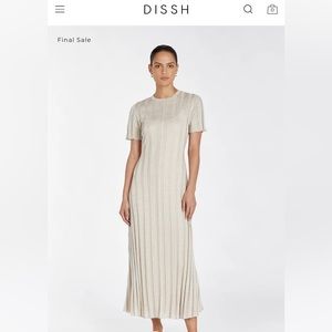DISSH EDEN NATURAL SHORT SLEEVE MAXI DRESS - STONE